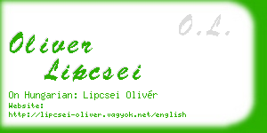oliver lipcsei business card