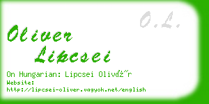 oliver lipcsei business card